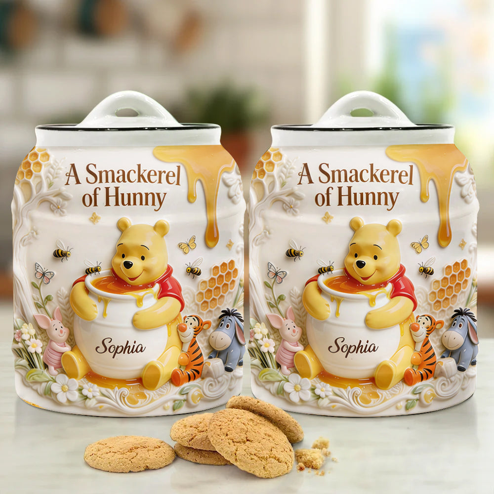 A Smackerel Of Hunny - Personalized Yellow Bear Honey Jar