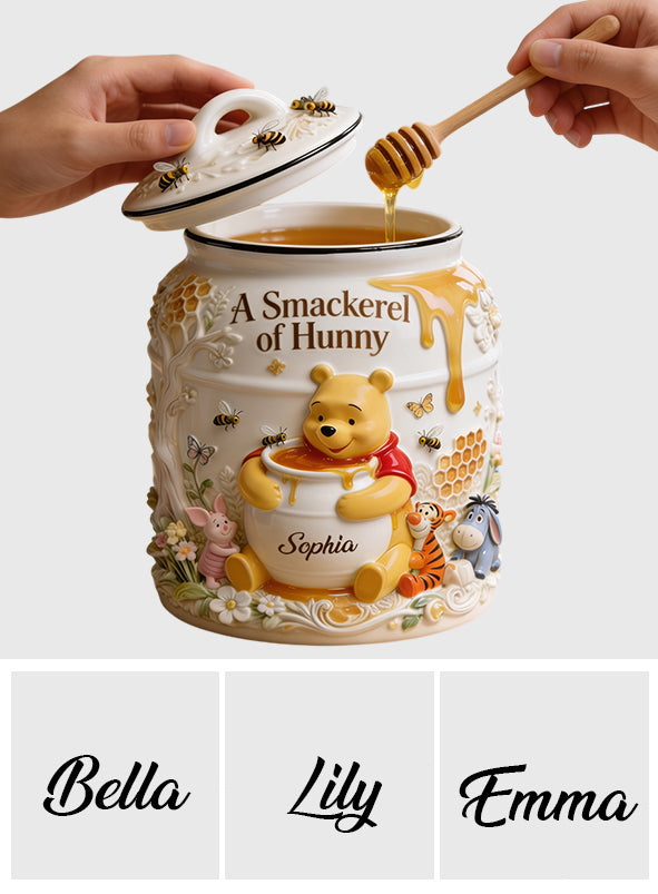 A Smackerel Of Hunny - Personalized Yellow Bear Honey Jar