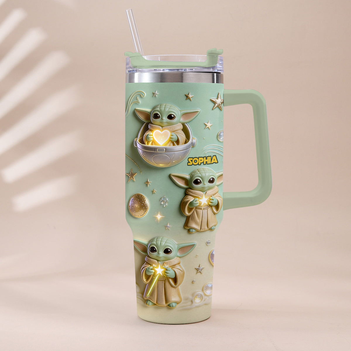 Cute Baby - Personalized The Force Tumbler With Plush Charm