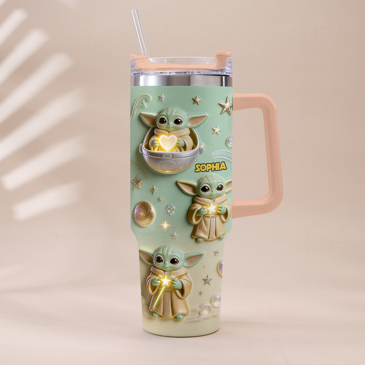 Cute Baby - Personalized The Force Tumbler With Plush Charm