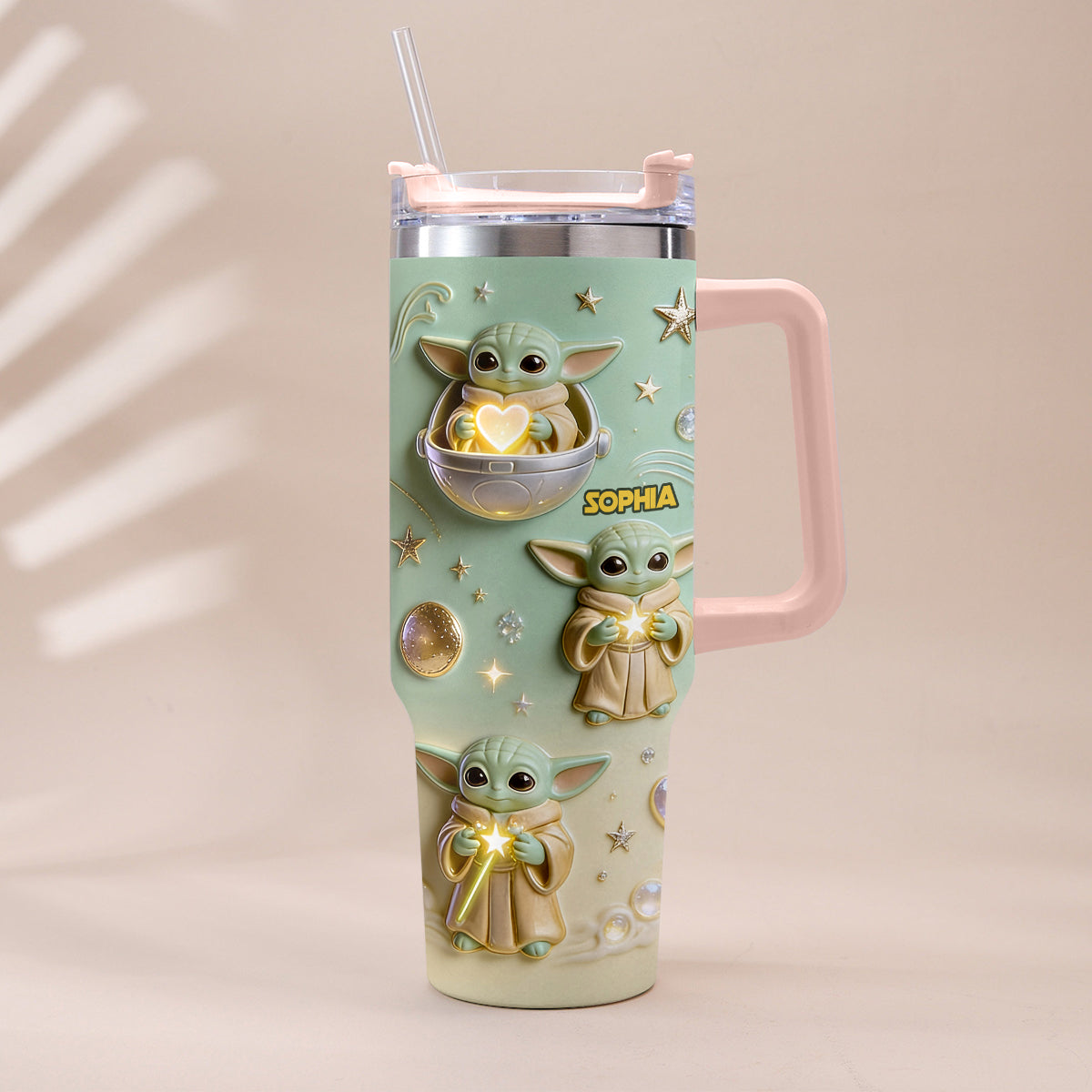 Cute Baby - Personalized The Force Tumbler With Plush Charm