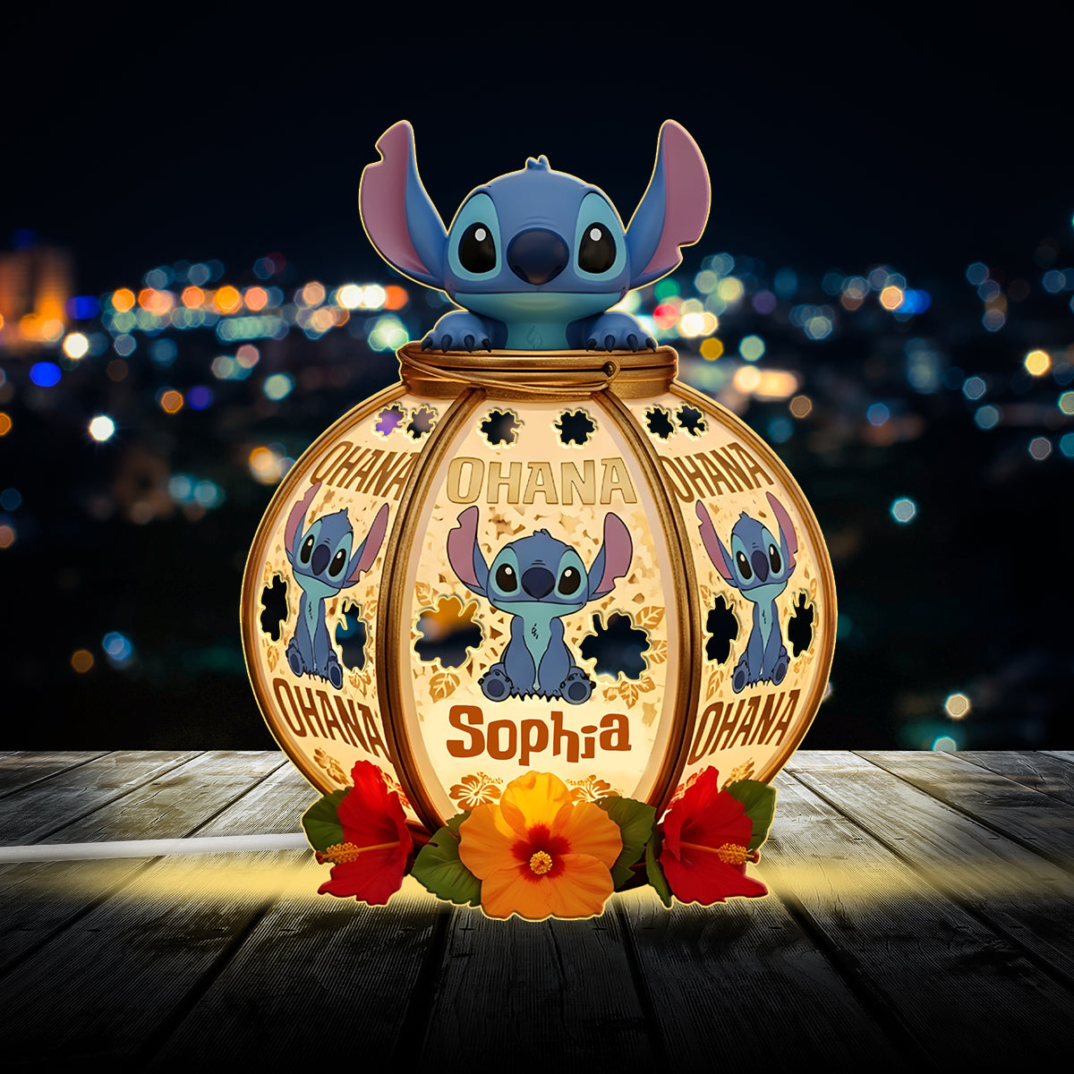 Ohana Means Family - Personalized Ohana Acrylic LED Night Light
