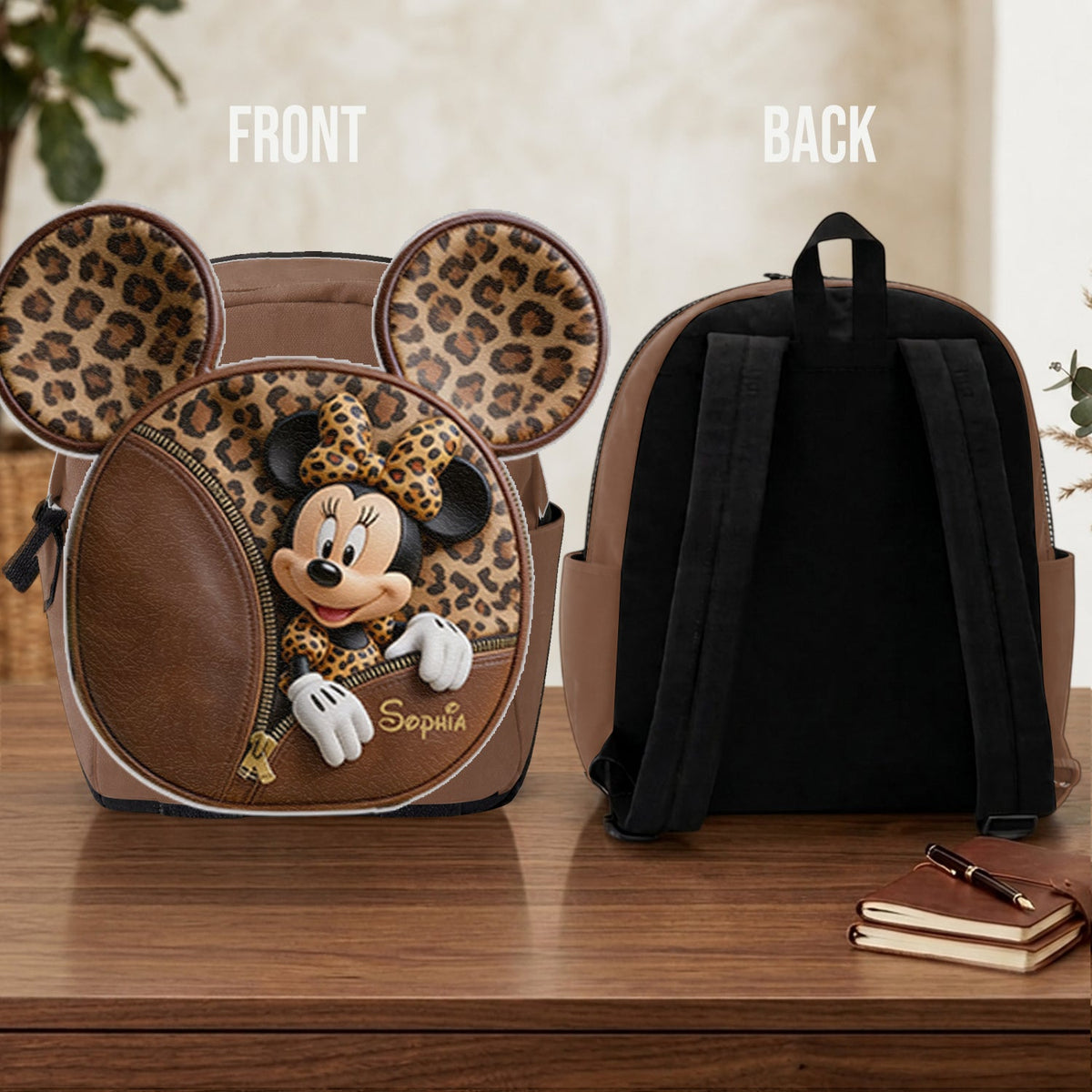 Magic School - Personalized Mouse Changeable Leather Patch Backpack