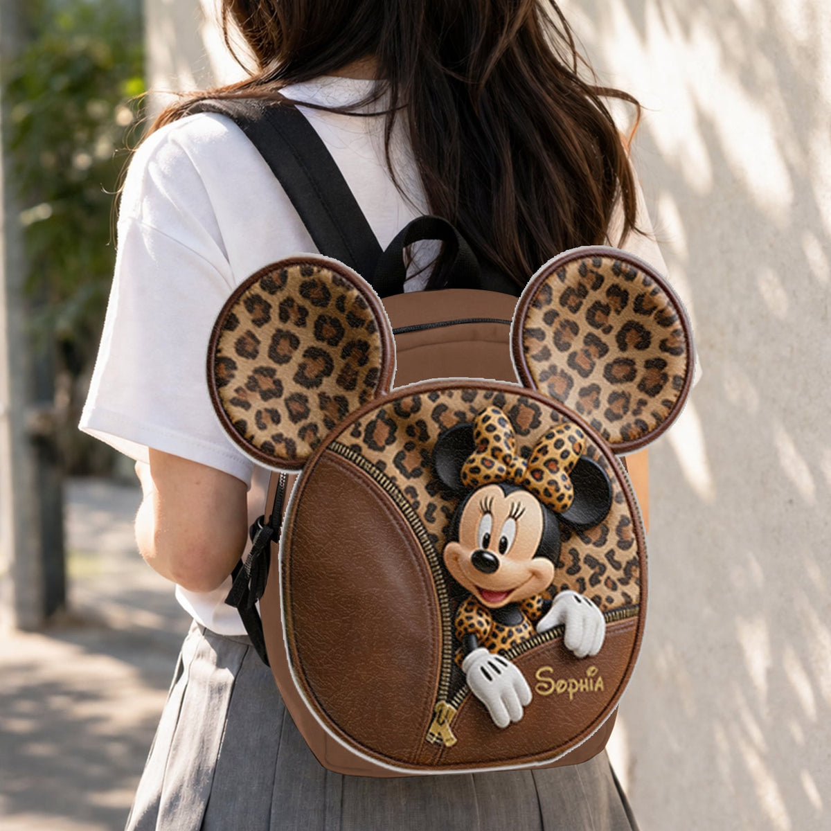 Magic School - Personalized Mouse Changeable Leather Patch Backpack