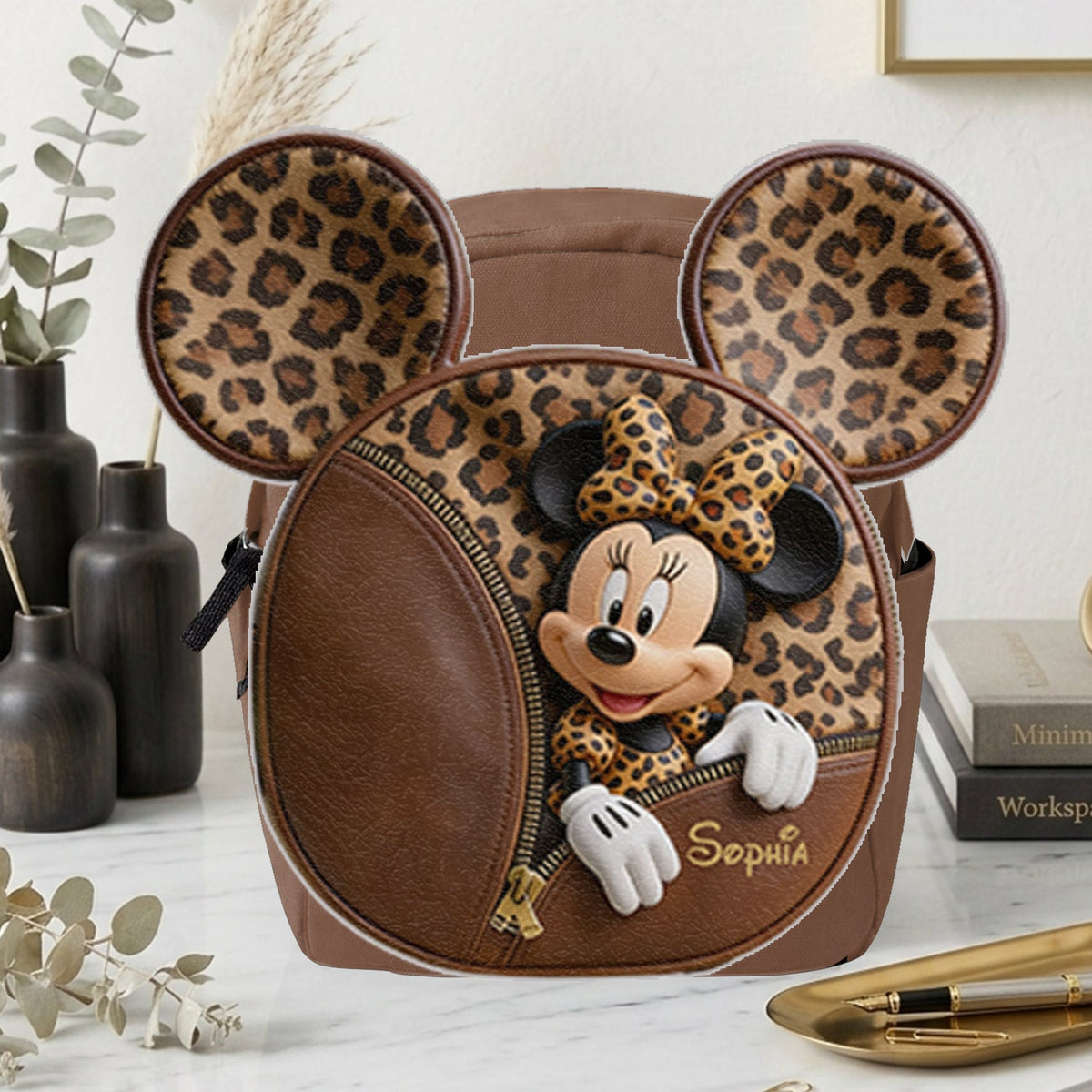 Magic School - Personalized Mouse Changeable Leather Patch Backpack