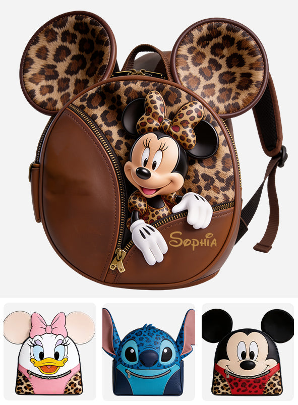 Magic School - Personalized Mouse Changeable Leather Patch Backpack
