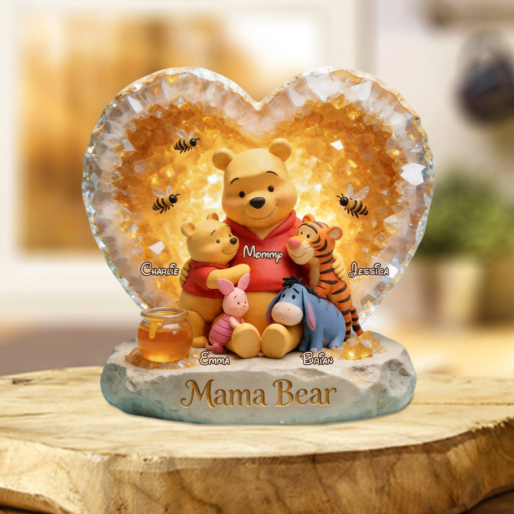 Mama Bear - Personalized Yellow Bear Custom Shaped Acrylic Plaque