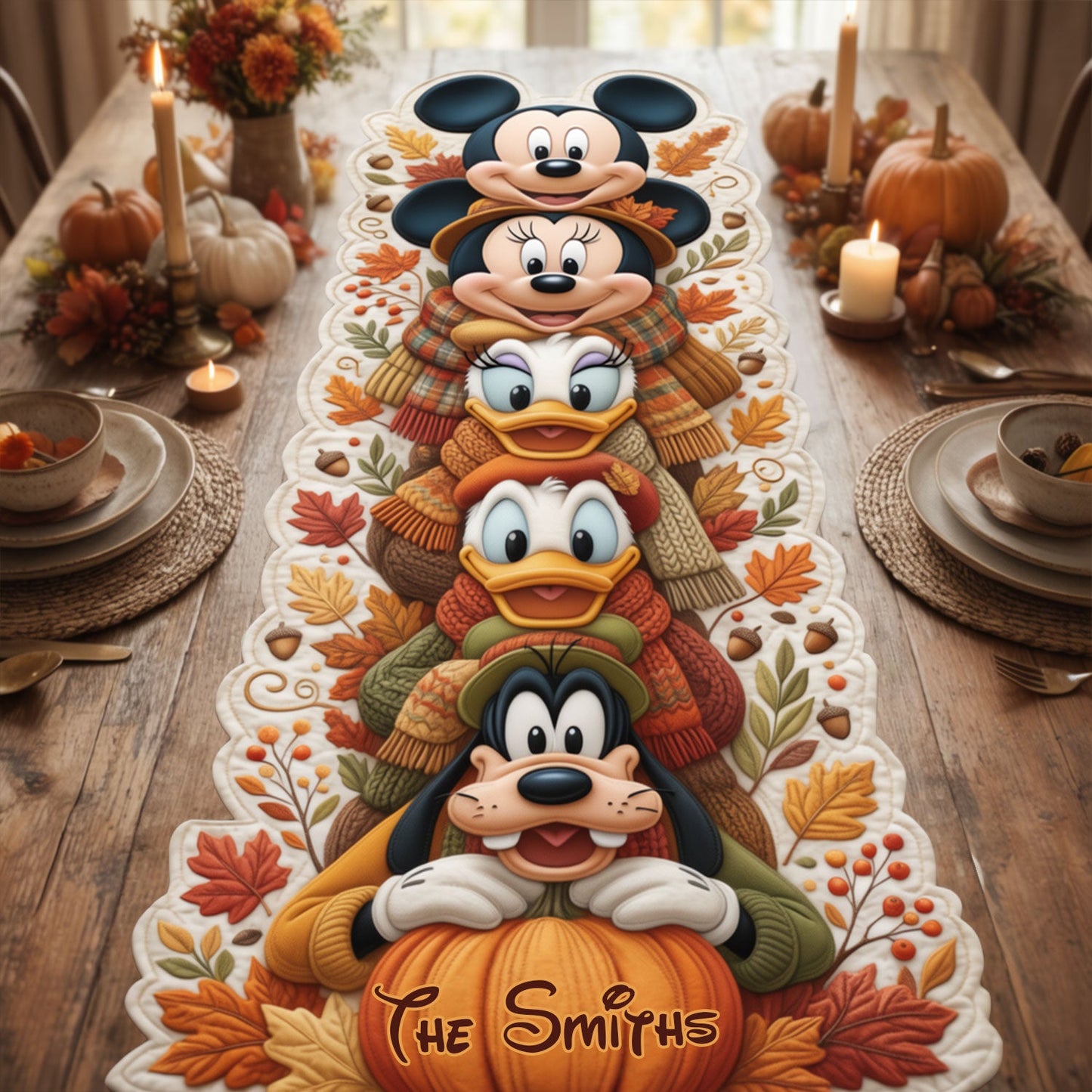 Wonderful Time Of The Year - Personalized Mouse Custom Shape Table Runner