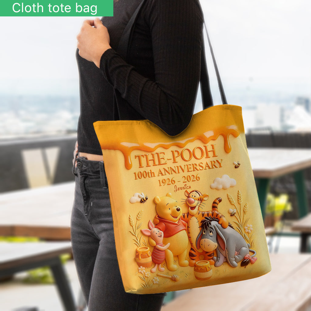 Honey Bear Celebrate 100th Anniversary - Personalized Yellow Bear Tote Bag