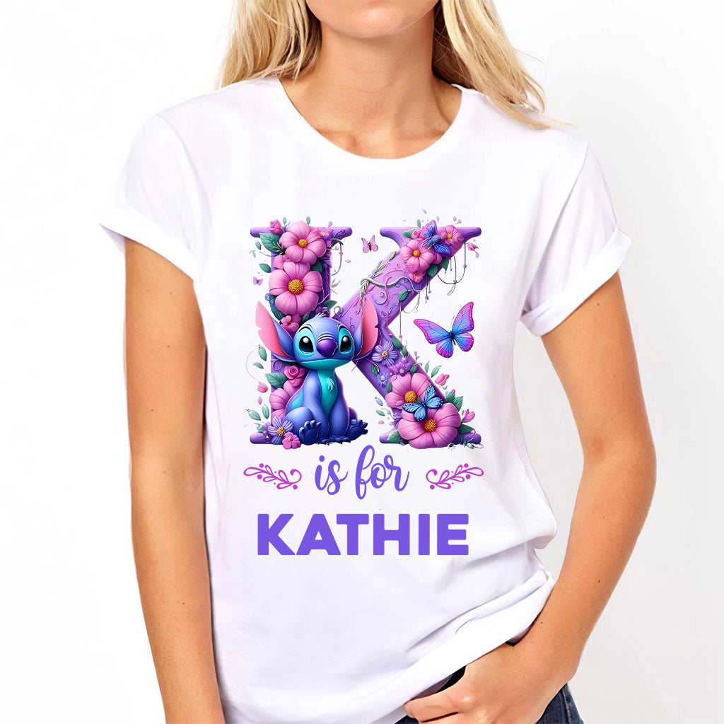 Blue Ohana Alphabet Letter Custom Name - Personalized Ohana T-shirt And Hoodie
