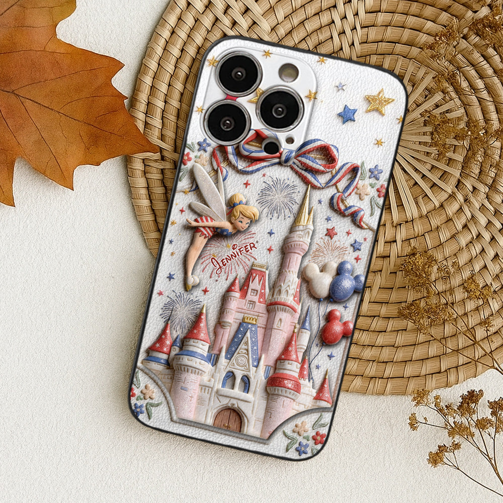 USA 250th Anniversary - Personalized Dream Trip 3D Embossed Leather Phone Case