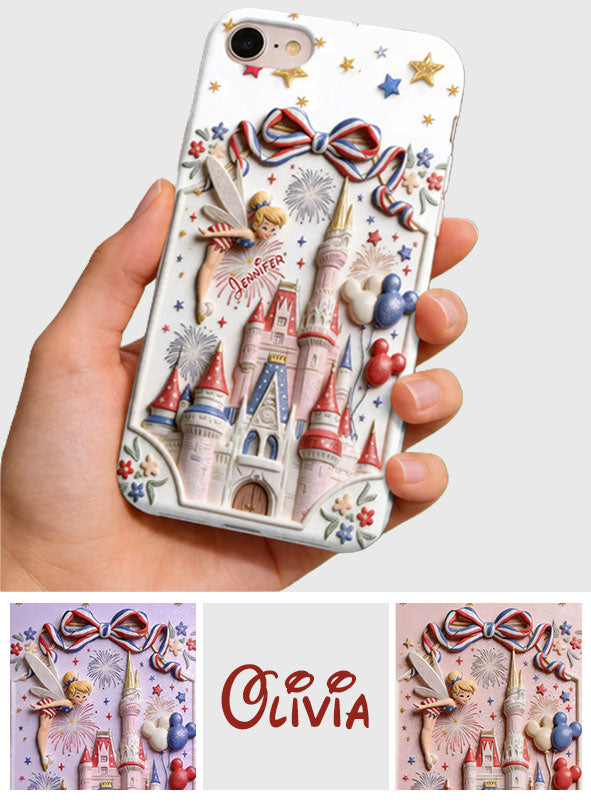 USA 250th Anniversary - Personalized Dream Trip 3D Embossed Leather Phone Case