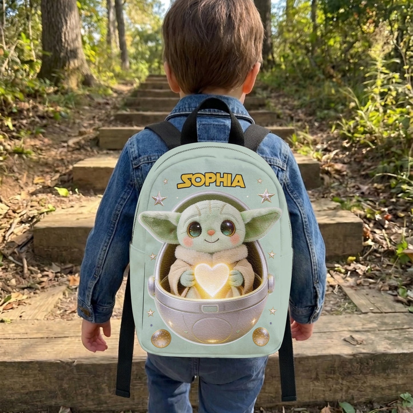 Baby In The Pod - Personalized The Force Changeable Leather Patch Backpack