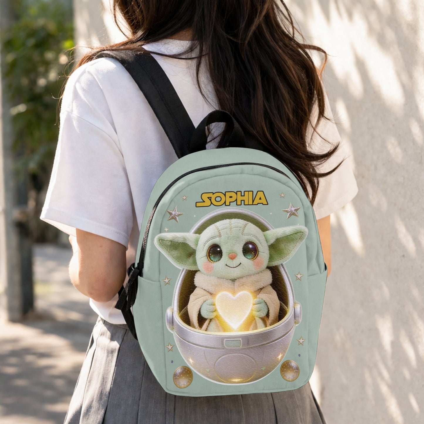 Baby In The Pod - Personalized The Force Changeable Leather Patch Backpack