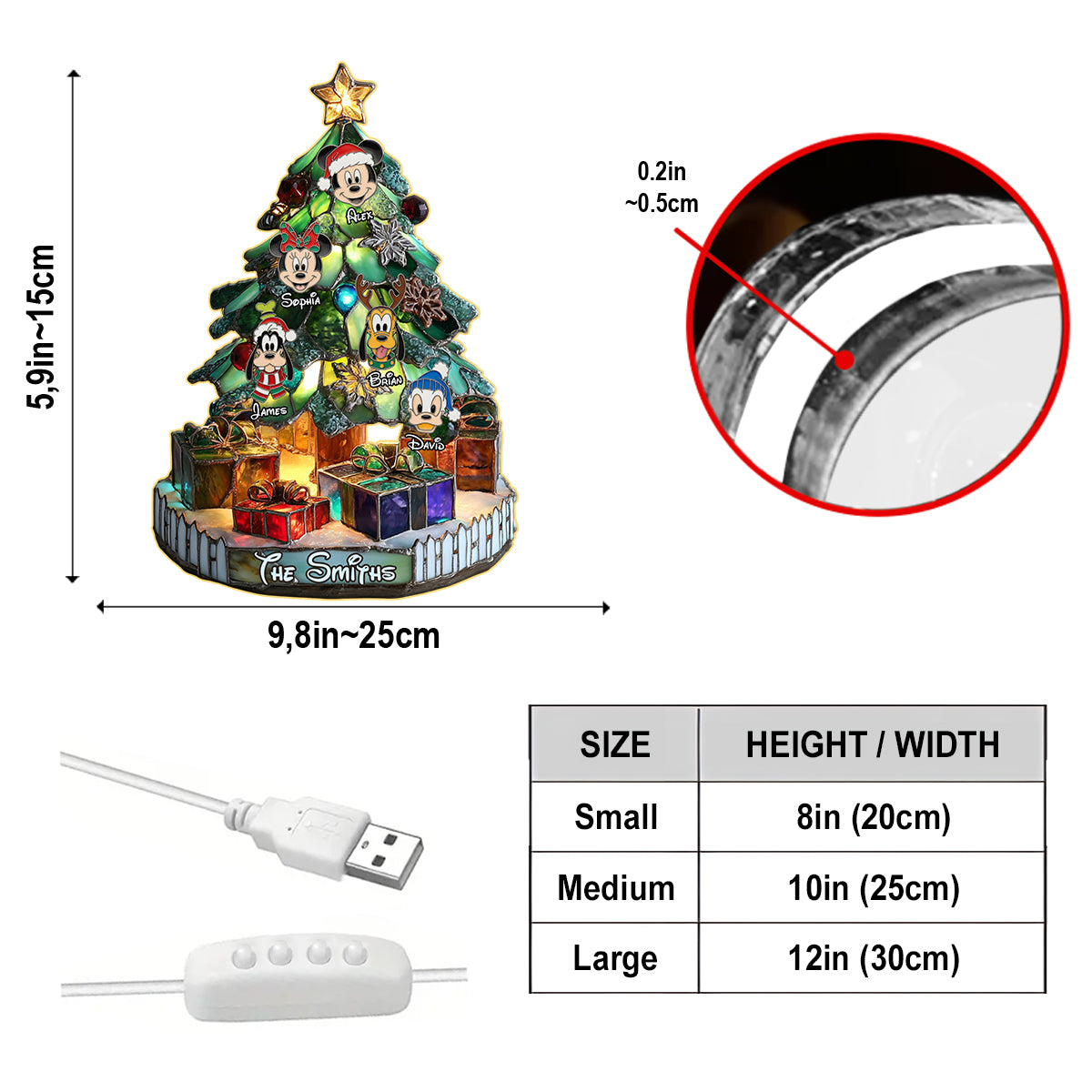 Meaningful Family Gift - Personalized Mouse Acrylic LED Night Light