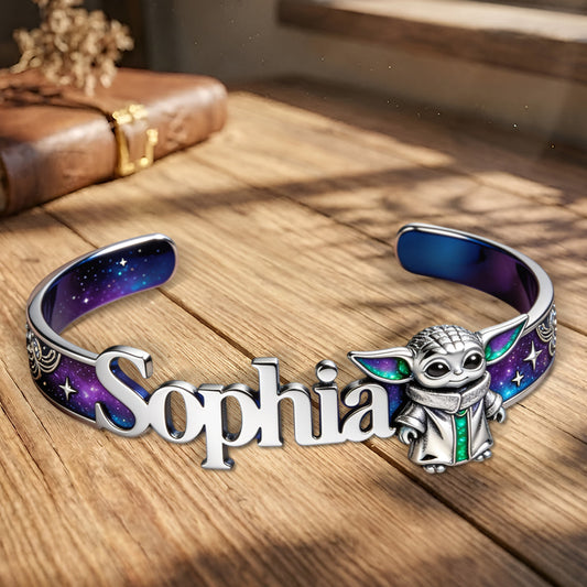 The Galaxy - Personalized The Force Shaped Cuff Bracelet