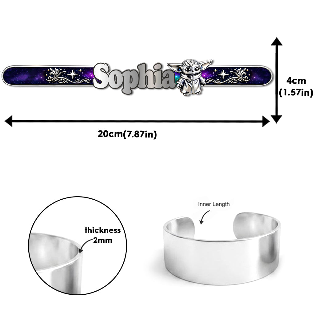 The Galaxy - Personalized The Force Shaped Cuff Bracelet