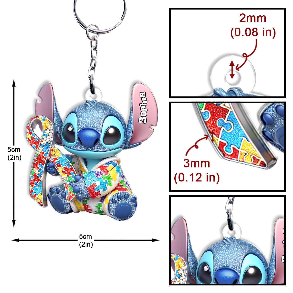 It's Okay To Be Different - Personalized Autism Awareness Keychain