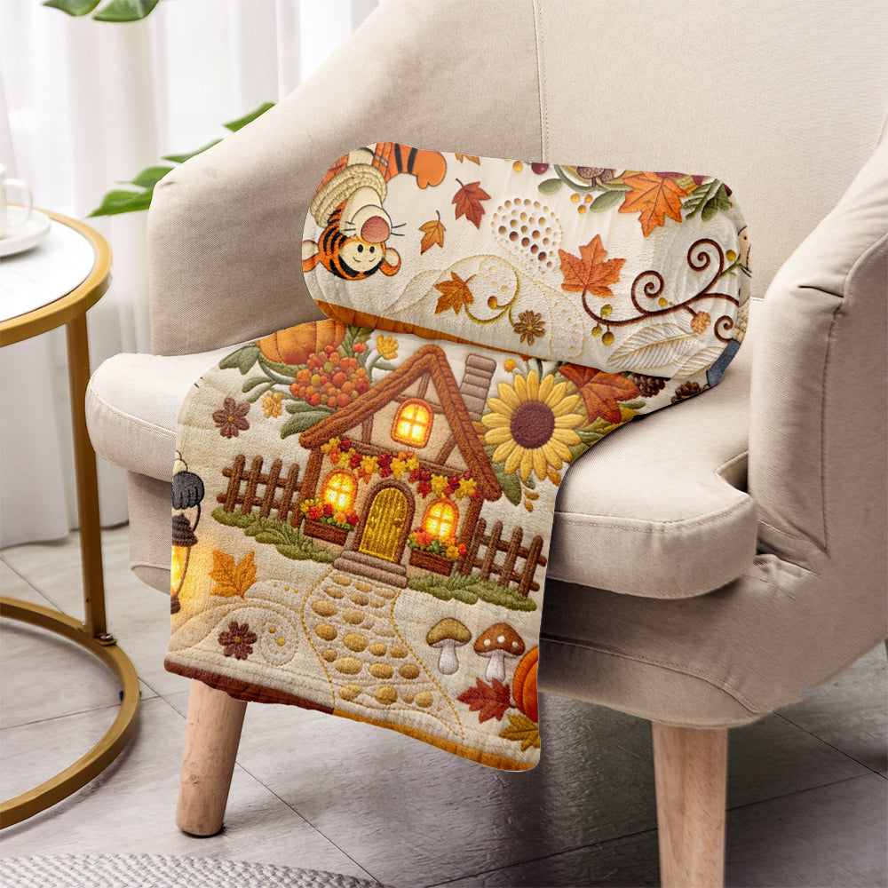 It's The Most Beautiful Time Of The Year - Personalized Yellow Bear Blanket
