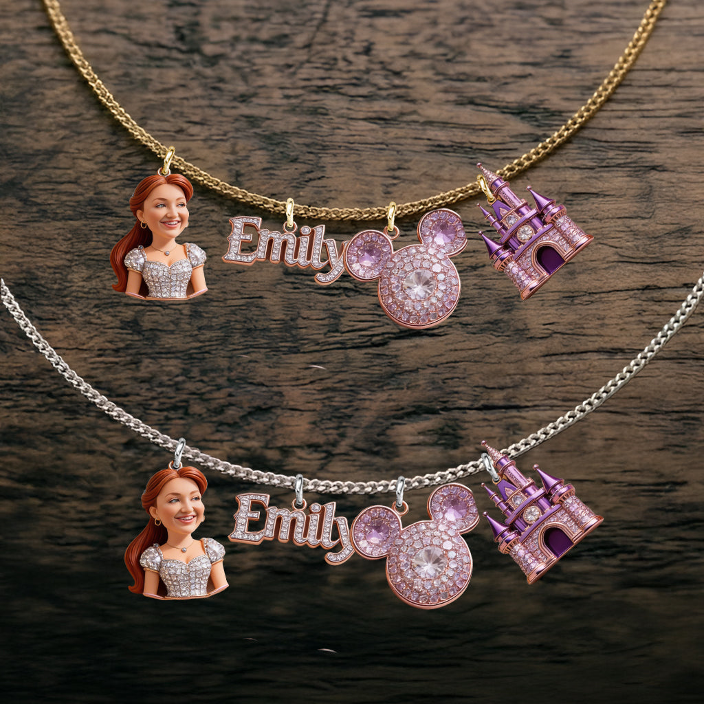 Magical Castle, Custom From Photo - Personalized Dream Trip Metal Necklaces With Pendants