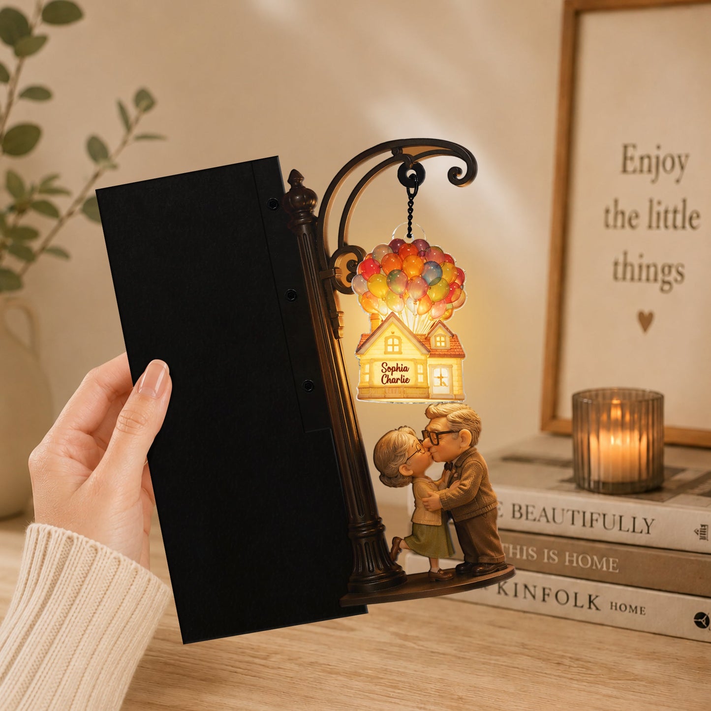 My Greatest Adventure - Personalized Up Movie Couple Bookshelf Lamp