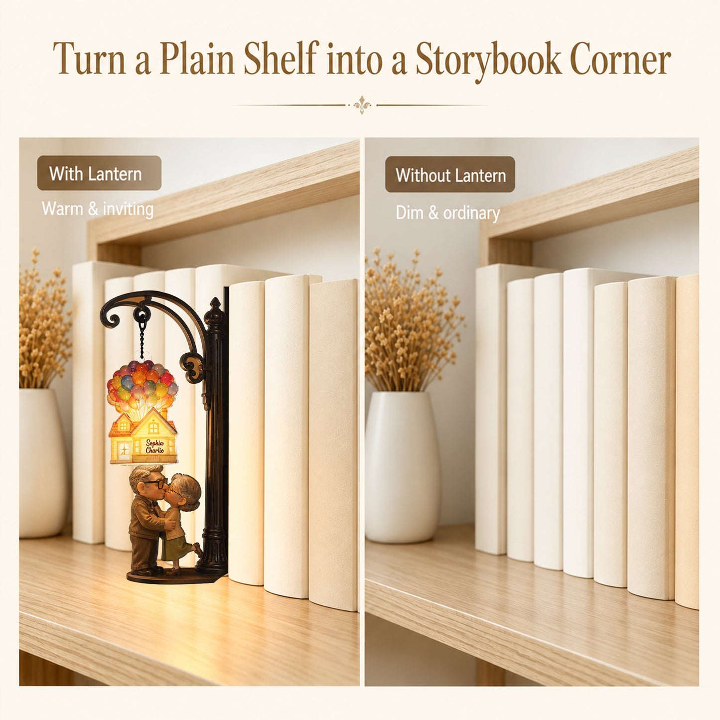 My Greatest Adventure - Personalized Up Movie Couple Bookshelf Lamp