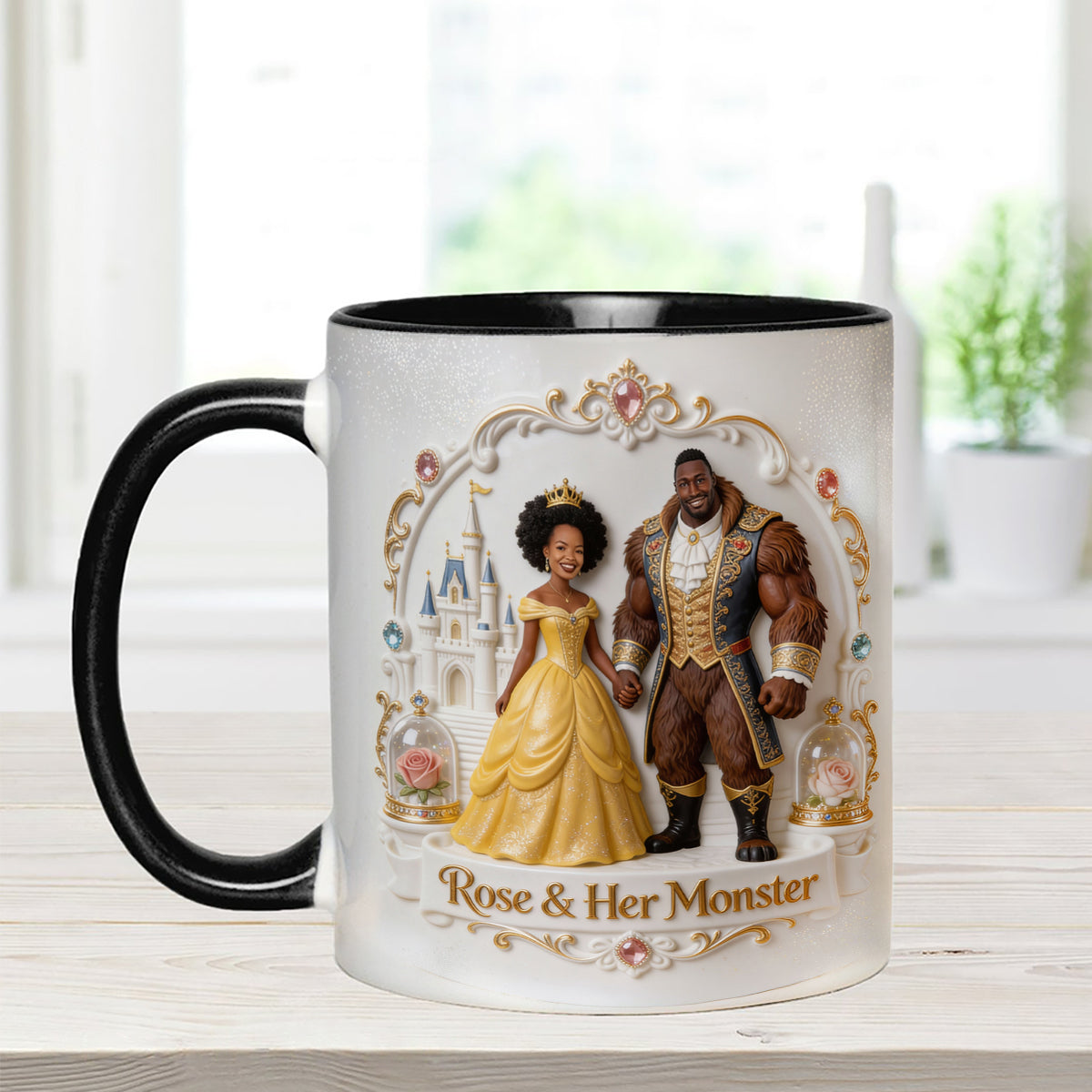 Beaty & The Beast - Personalized Beauty And The Beast Set Accent Mug with Acrylic Stirrers