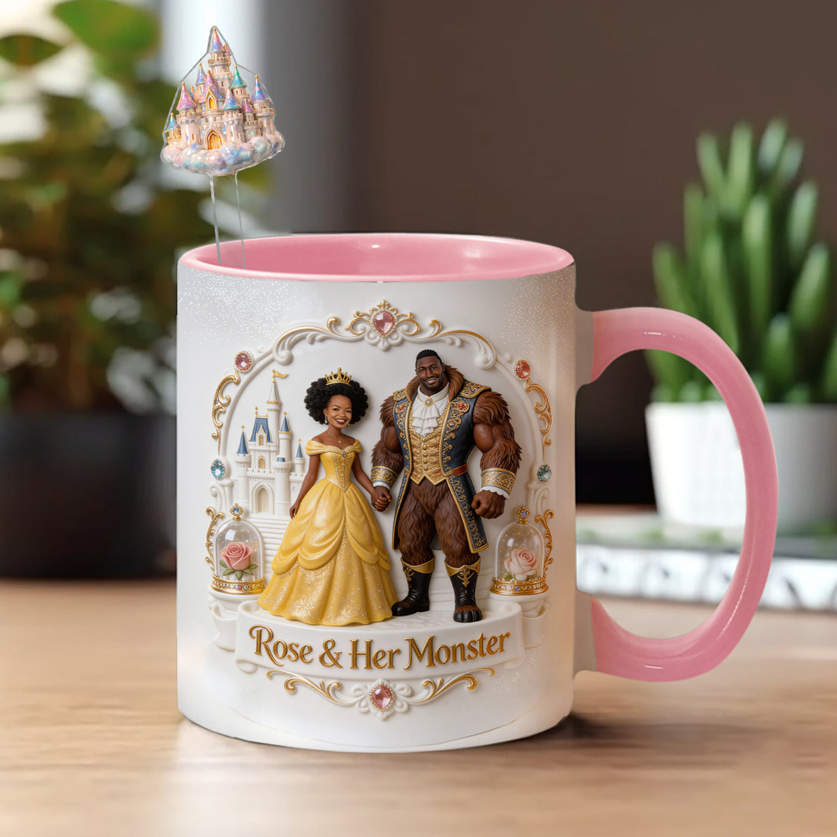 Beaty & The Beast - Personalized Beauty And The Beast Set Accent Mug with Acrylic Stirrers
