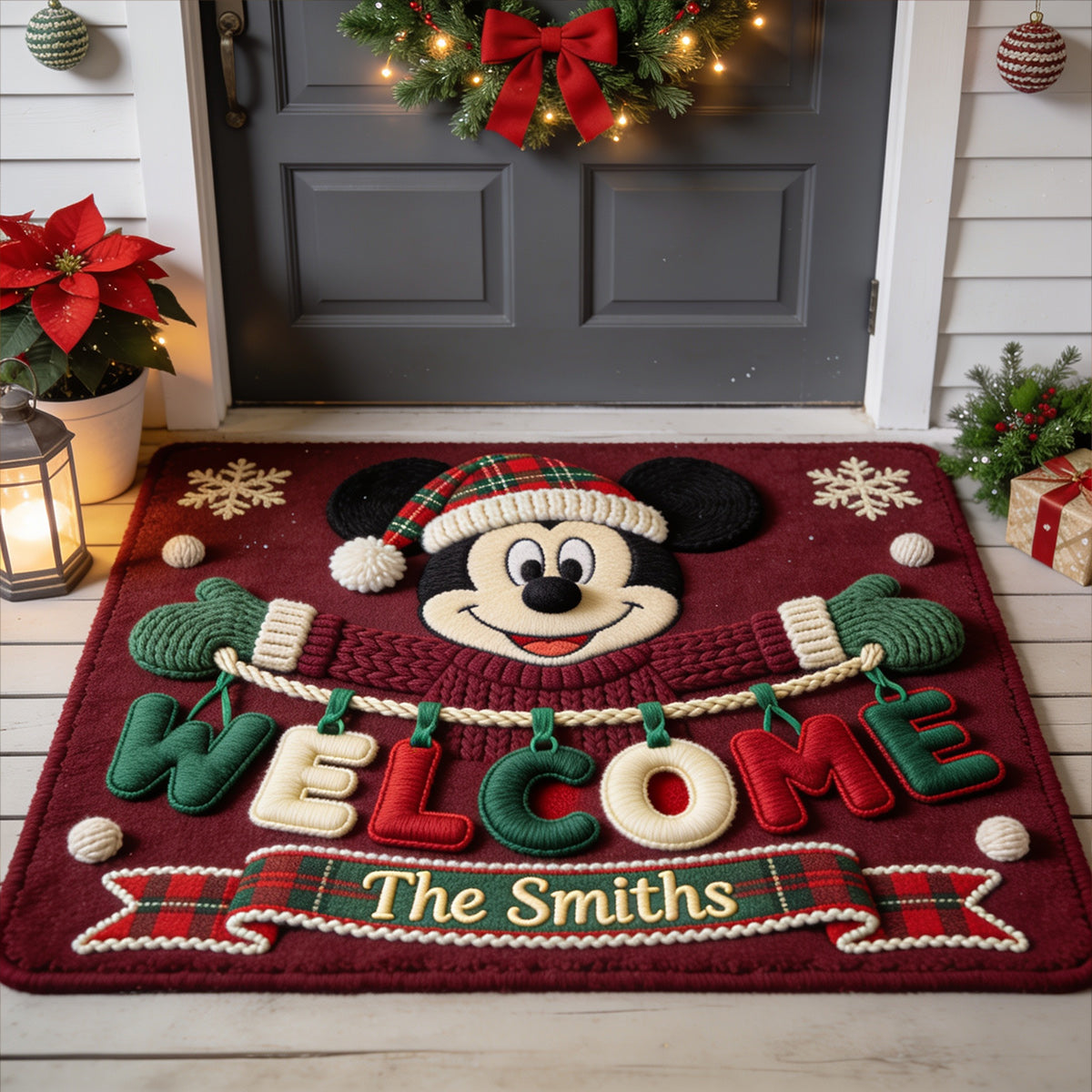 Merry Christmas - Personalized Mouse Doormat