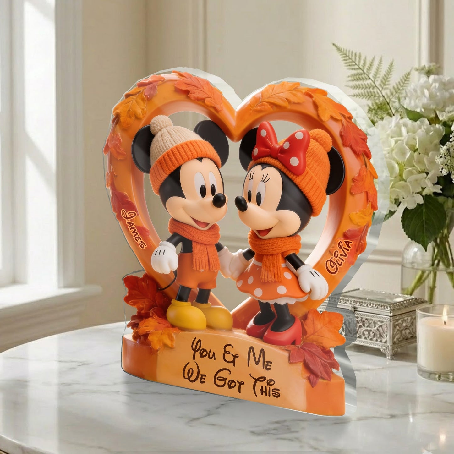 Cartoon Mouse Couple - Personalized Mouse 2-Side Printed Acrylic Plaque