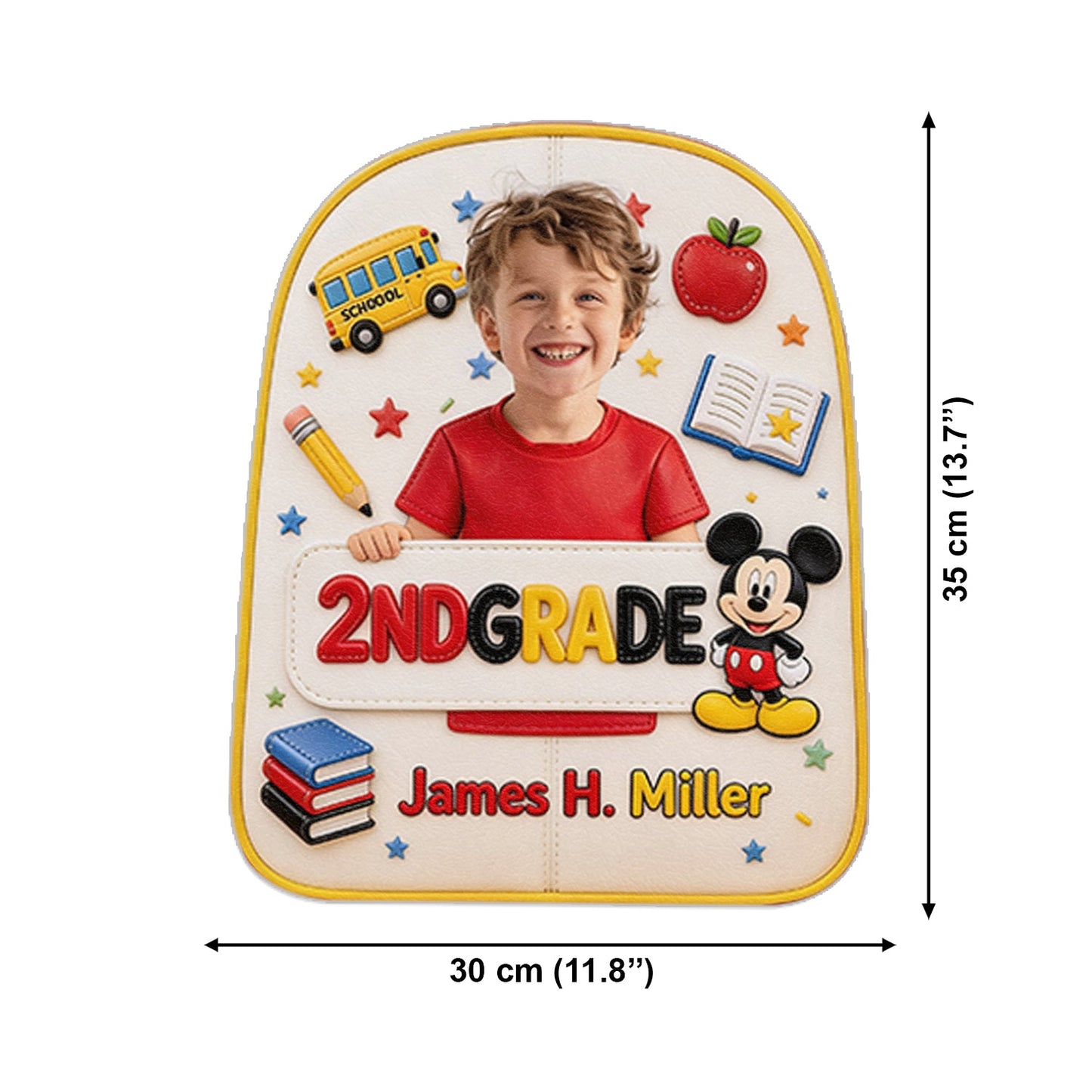 Magical Friend Back To School Gift - Personalized Mouse Changeable Leather Patch Backpack