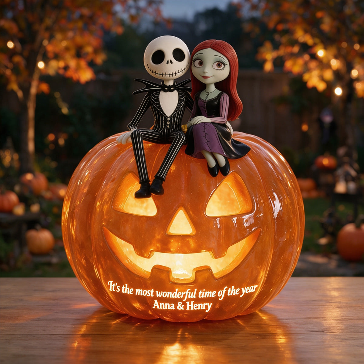 The Most Wonderful Time Of The Year - Personalized Nightmare Solar Acrylic Light