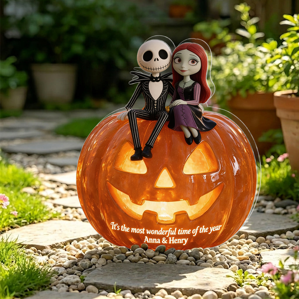The Most Wonderful Time Of The Year - Personalized Nightmare Solar Acrylic Light