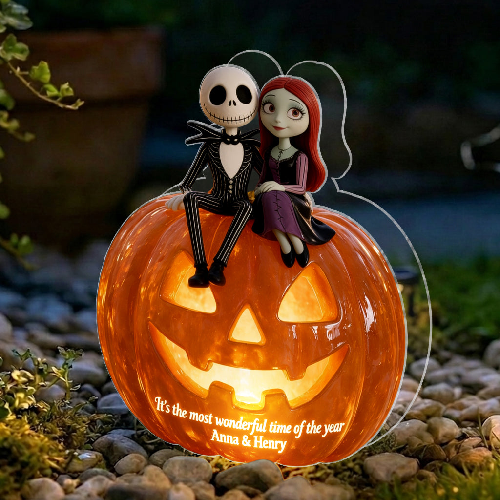 The Most Wonderful Time Of The Year - Personalized Nightmare Solar Acrylic Light