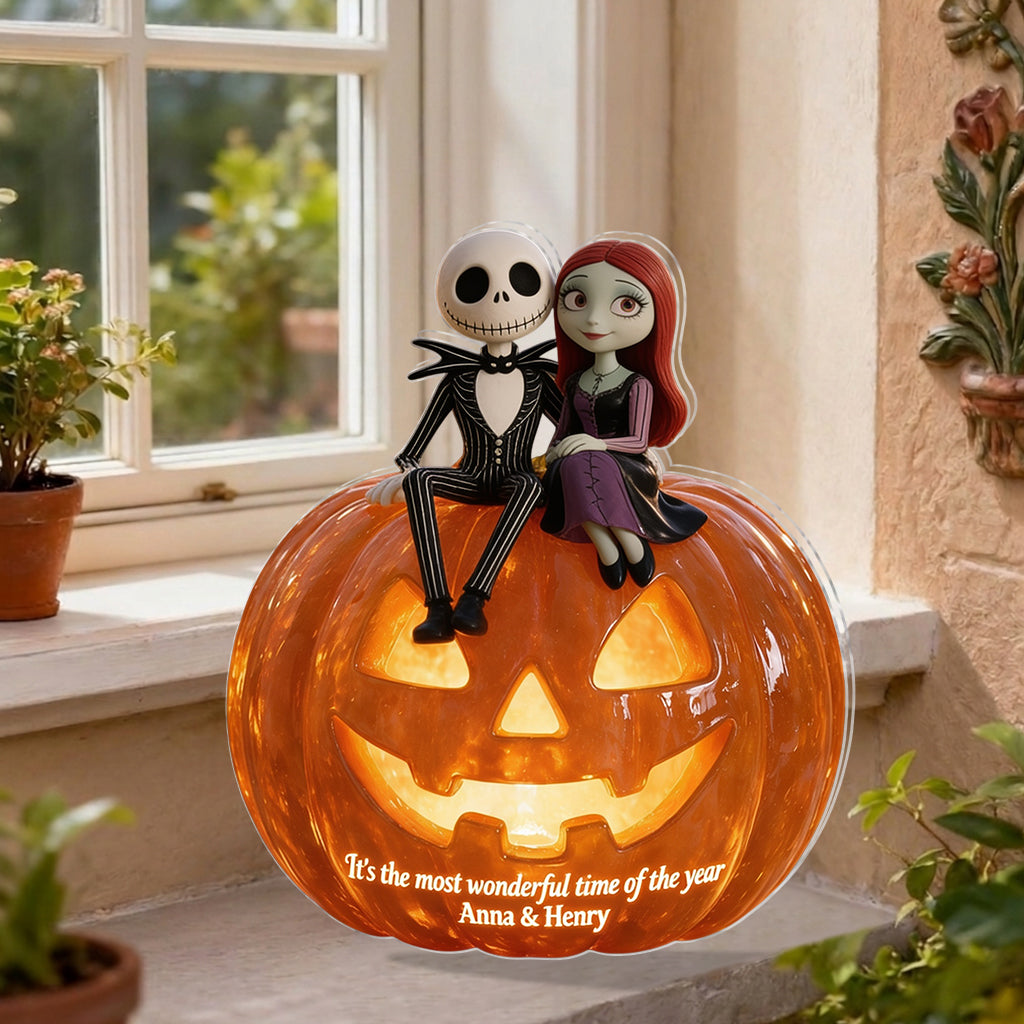 The Most Wonderful Time Of The Year - Personalized Nightmare Solar Acrylic Light