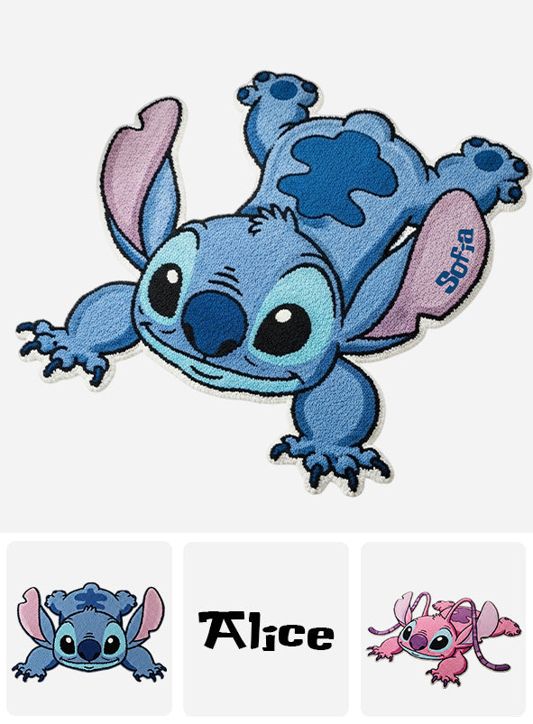 Cute Monster - Personalized Ohana Shaped Doormat/ Rug