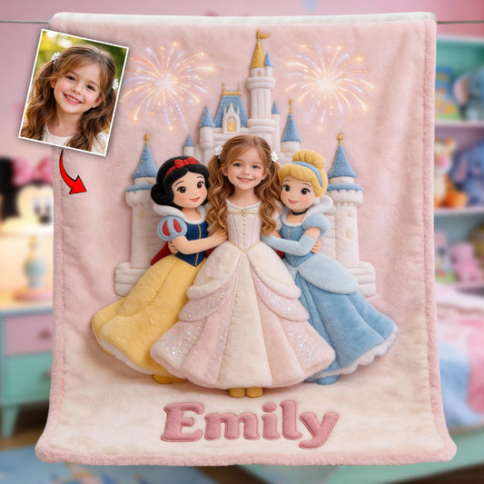 Custom Any Photo Magical Princesses - Personalized Mouse Blanket
