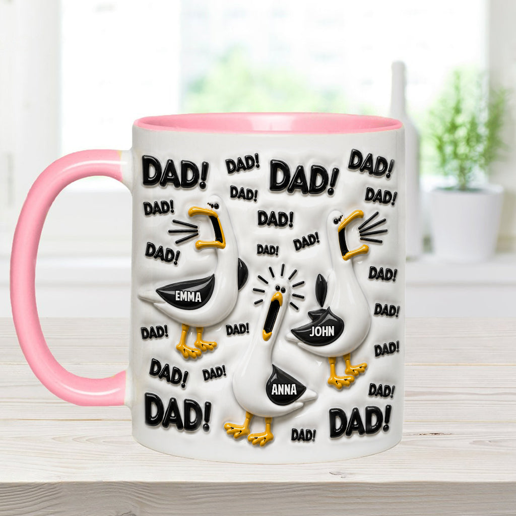 Funny Seagull Gift For Dad - Personalized Father Accent Mug & Coaster