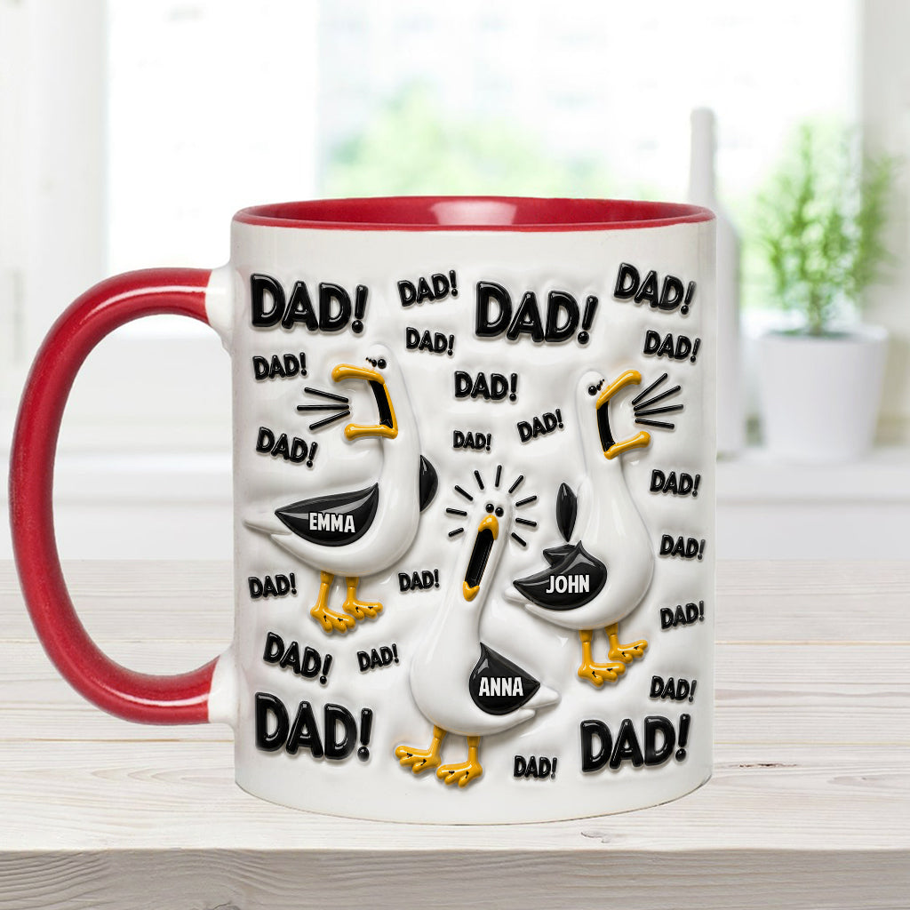 Funny Seagull Gift For Dad - Personalized Father Accent Mug & Coaster