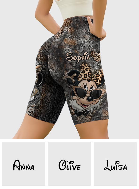 Cool Mouse - Personalized Mouse High-Waisted Biker Shorts