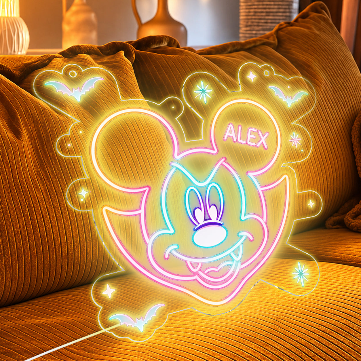 Halloween Vibes - Personalized Mouse Neon LED Light Sign