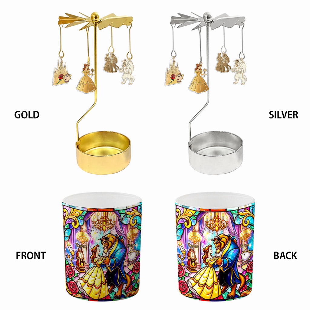 Tale As Old As Time - Personalized Beauty And The Beast Spinning Candle Holder