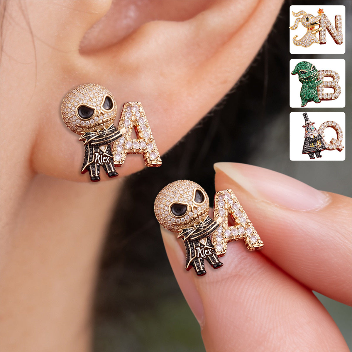 Nightmare Letter - Personalized Nightmare Stud Earrings