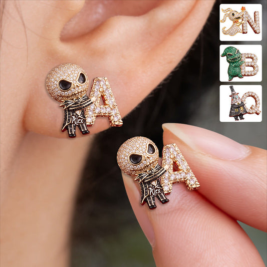 Nightmare Letter - Personalized Nightmare Stud Earrings