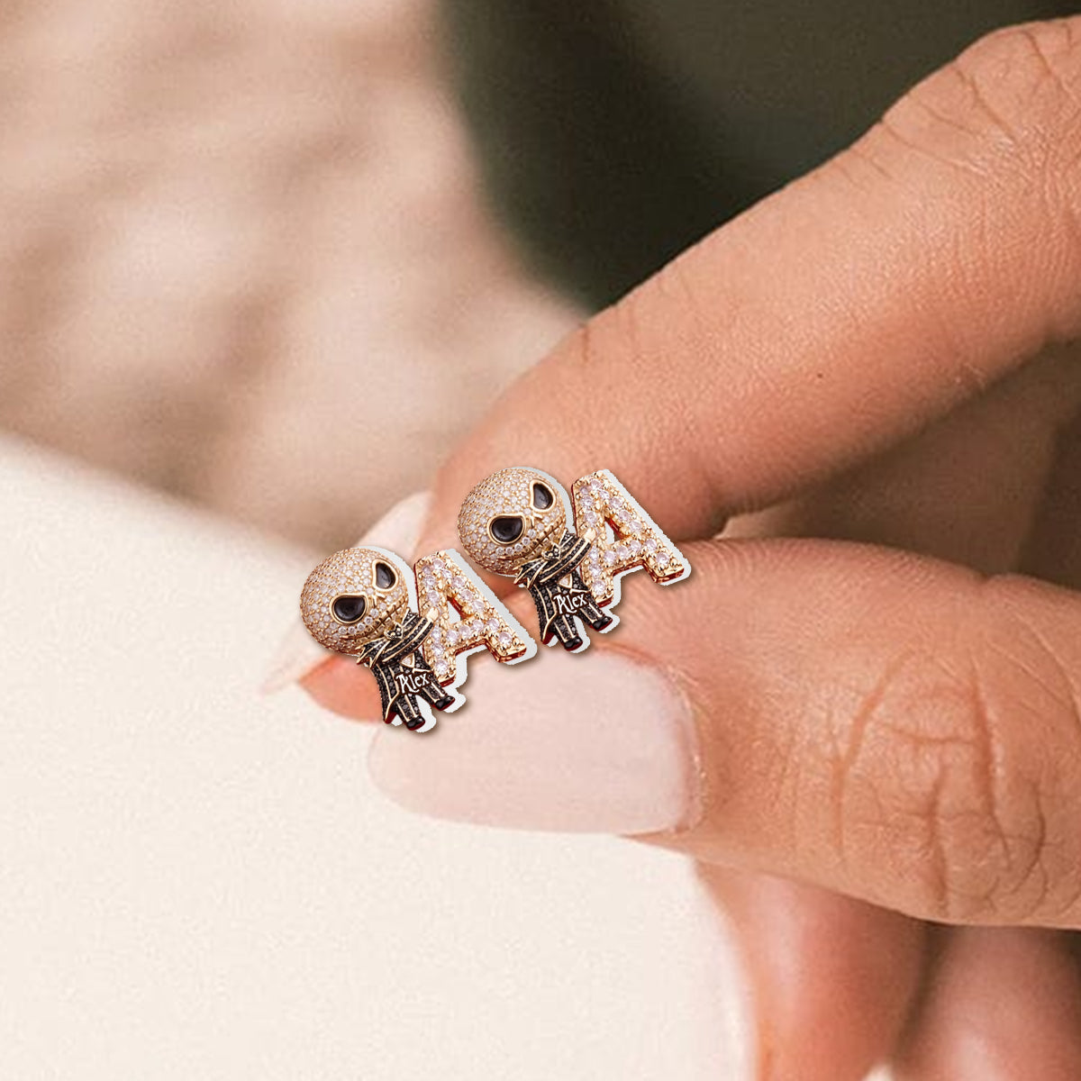 Nightmare Letter - Personalized Nightmare Stud Earrings