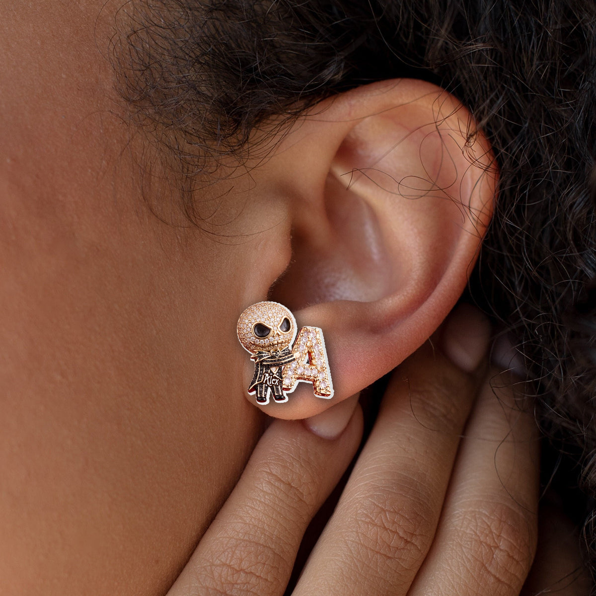 Nightmare Letter - Personalized Nightmare Stud Earrings