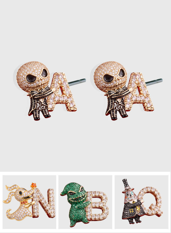 Nightmare Letter - Personalized Nightmare Stud Earrings