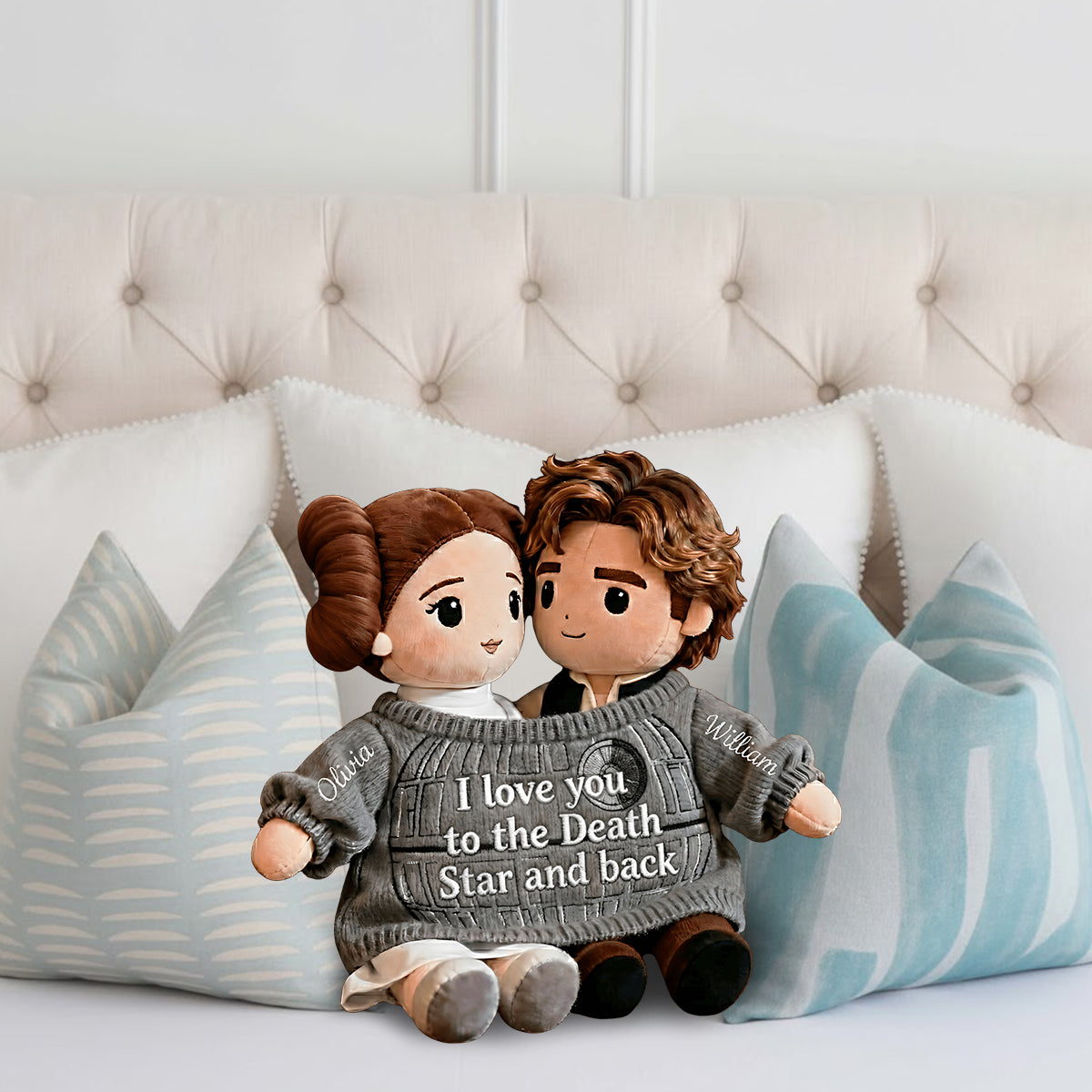 Galaxy Love - Personalized The Force Faux Fur Shaped Pillow