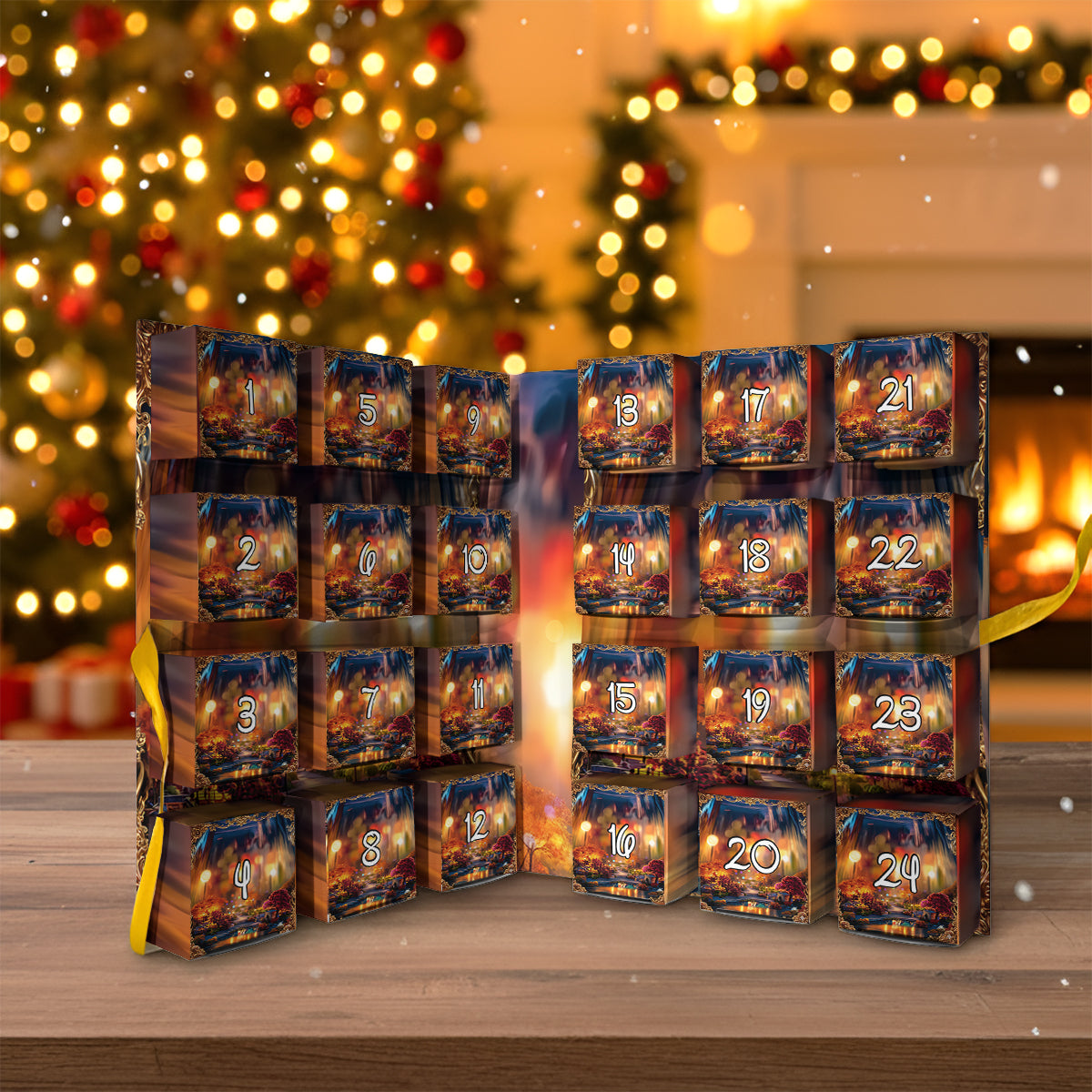 Magical Castle - Personalized Mouse Folded Advent Calendar With Ornaments