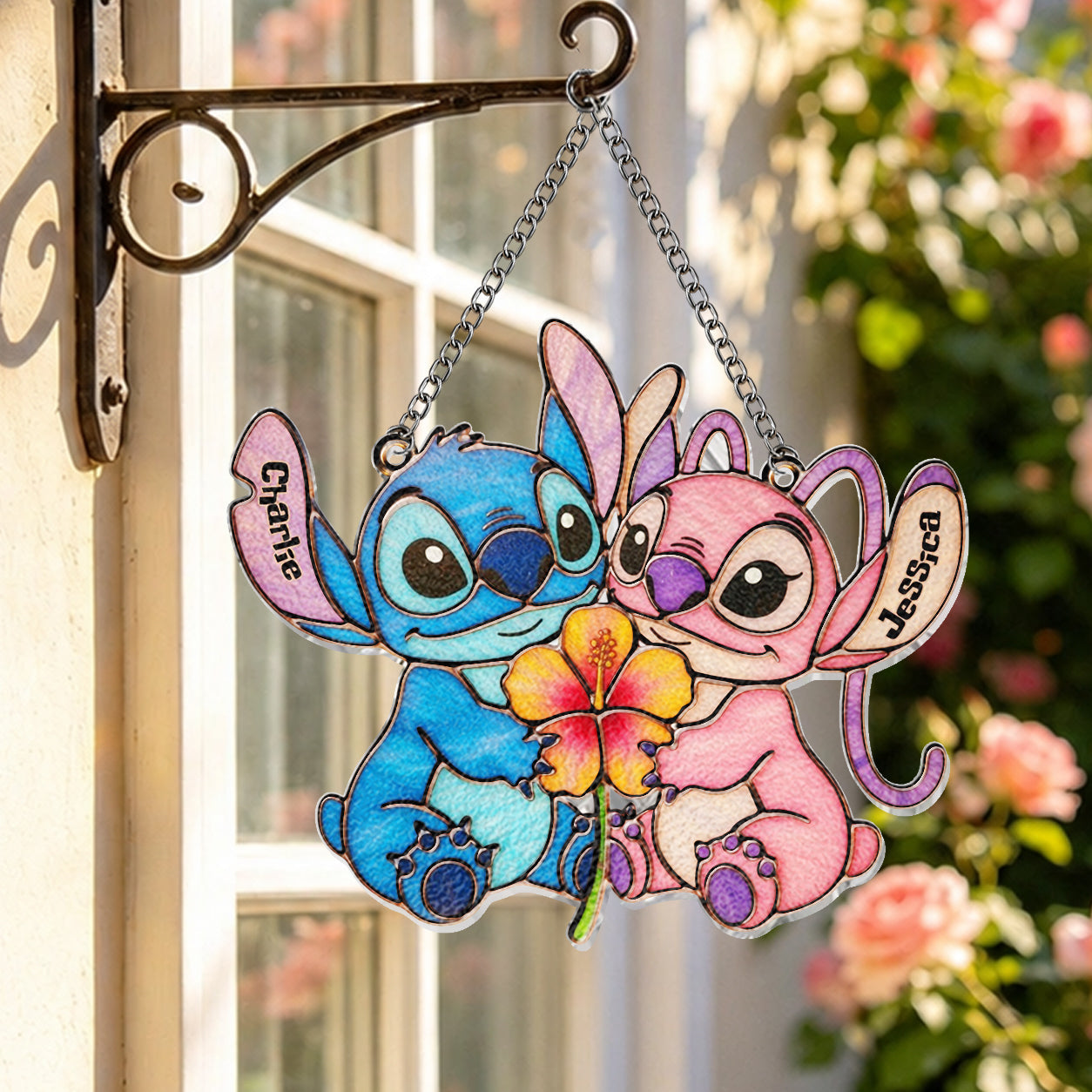 Ohana Means Family - Personalized Ohana 3D Printed Glass Suncatcher